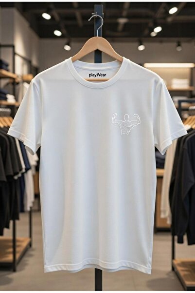 playwear Gym Athlete Fitness Dumbbell Chest Printed Regular Fit 100% βαμβακερ...