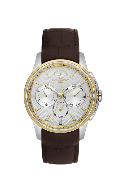 Santa Barbara Polo & Racquet Club Legend Dark Brown Genuine Leather Watch for...