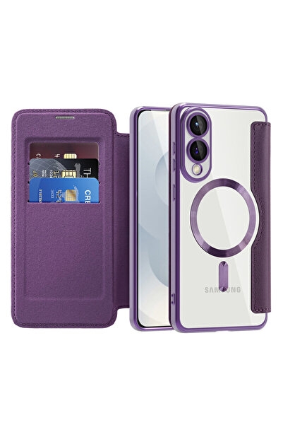 Techsuit Husă tip carte SmartMag pentru Samsung Galaxy S25 Edge, violet