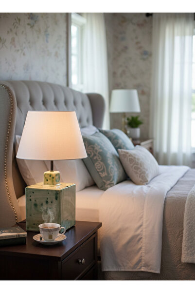 Seramik Hayalleri Dekoratif Küp Formlu Seramik Abajur