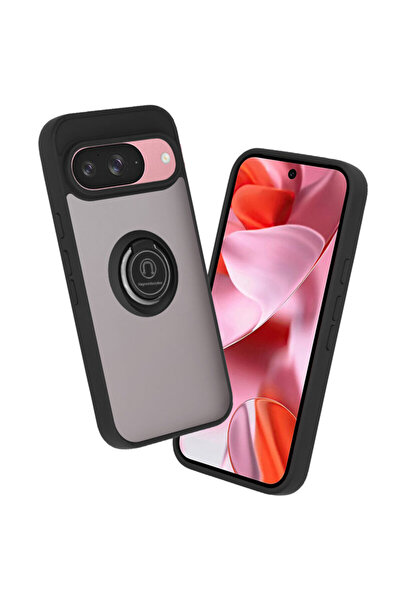 Techsuit Carcasă Google Pixel 9 Glinth cu inel magnetic pentru suport, neagră