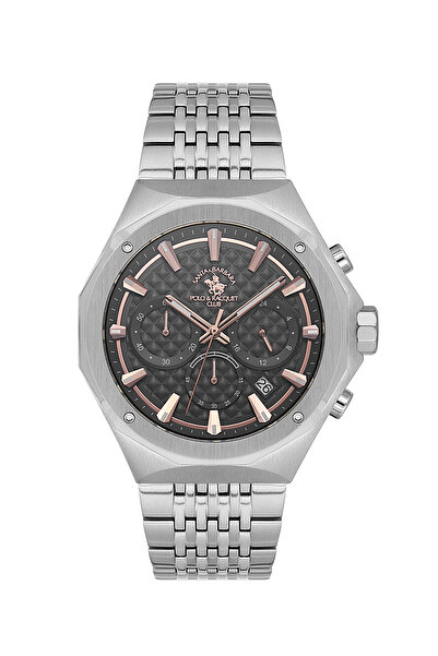 Santa Barbara Polo & Racquet Club Legend Silver Stainless Steel Watch for Men...