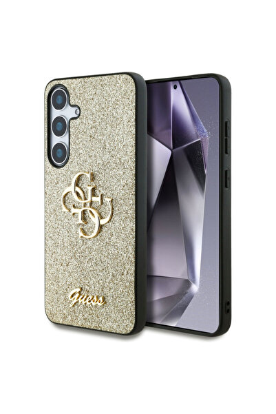 Guess Glitter Script Big 4G Logo Samsung Galaxy S25 Case