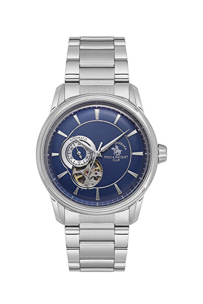 Santa Barbara Polo & Racquet Club Luxury Silver Stainless Steel Watch for Men...