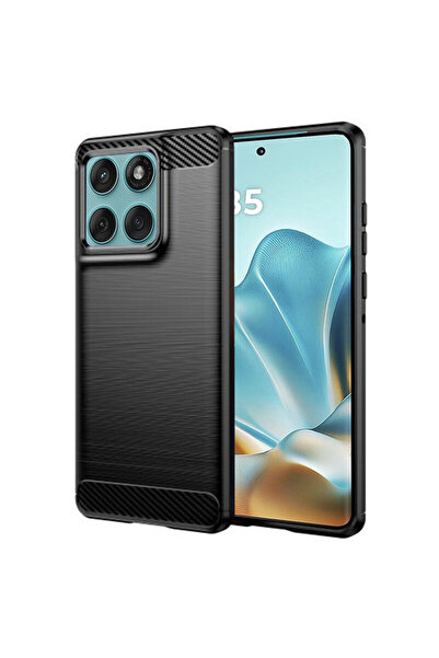 Techsuit Husă din silicon Fusion Carbon pentru Motorola Edge 60, neagră