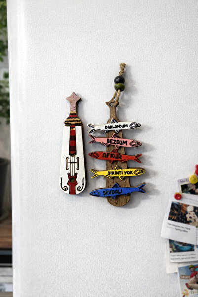 seymenbıçakçılık Ahşap Balık Temalı Dekoratif Magnet Seti – Buzdolabı Süsü