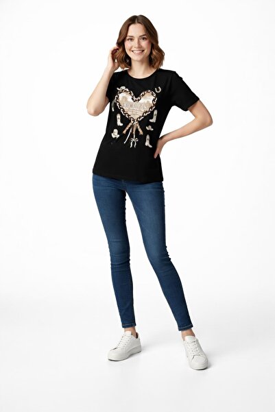 Akd örme BAĞCIKLI KOVBOY BASKILI TİŞÖRT