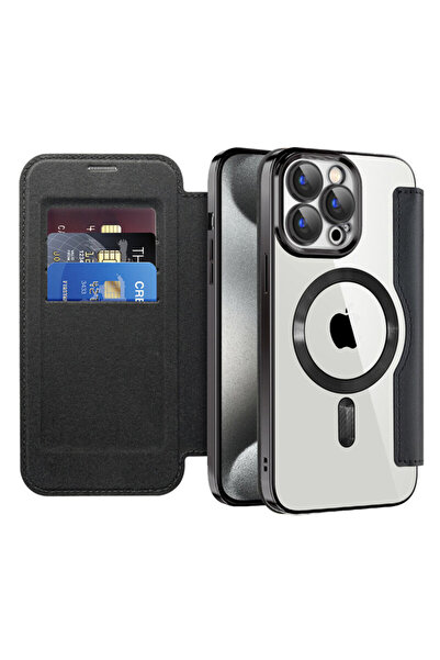 Techsuit iPhone 15 Pro SmartMag Book Case, black