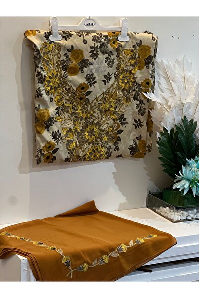 REHAM Emirati-style embroidered silk fabric , soft and embroidered, with a ma...