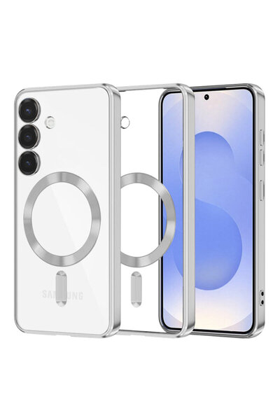 Techsuit Θήκη Premium για Samsung Galaxy S25 Luxury Crystal MagSafe, Ασημί