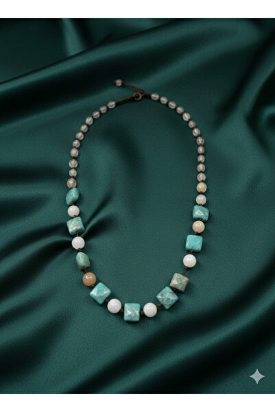 Zihintaşı Atölyesi Amazonit & Pembe Kuvars & AyTaşı & Güneş Taşı Doğal Taş El...