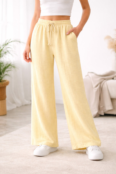 LEONE KOLEKSİYON Women's Muslin Wide Leg Pants