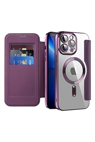 Techsuit SmartMag Book Case for iPhone 13 Pro, Purple