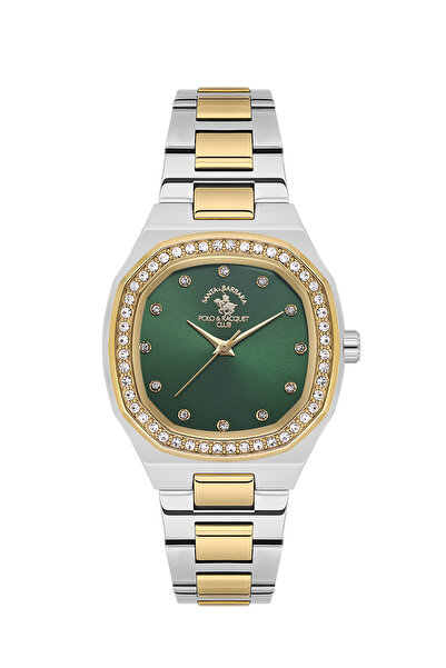 Santa Barbara Polo & Racquet Club Silver and Gold Stainless Steel Watch for W...