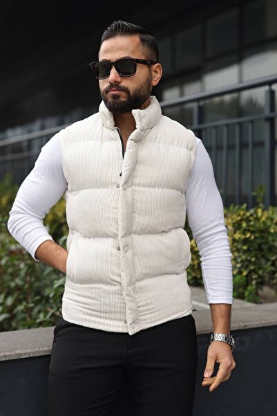 MADDİSSON Velvet Corduroy Inflatable Vest for Men