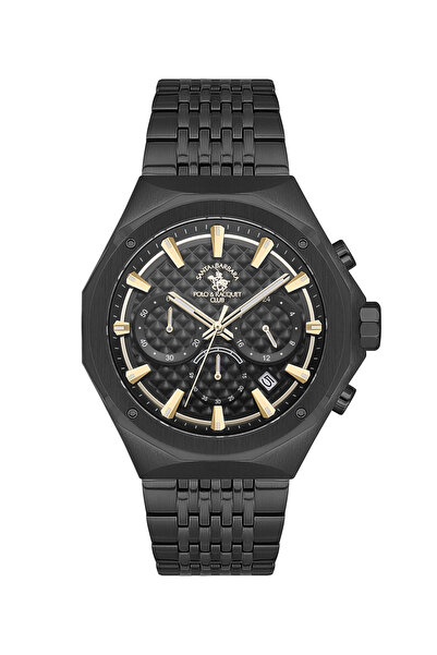 Santa Barbara Polo & Racquet Club Legend Black Stainless Steel Watch for Men ...