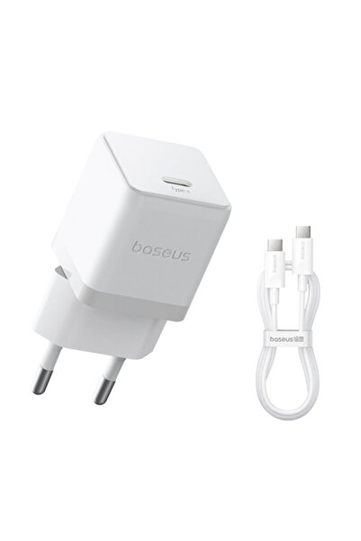 Baseus Fast Charging Type-C Charger + Type-C Cable Palm, White