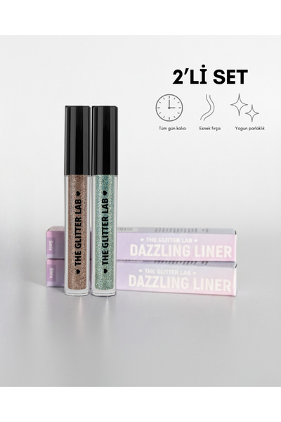 The Glitter Lab 2li Simli Likit Eyeliner | Dazzling Liner Seti NO 7