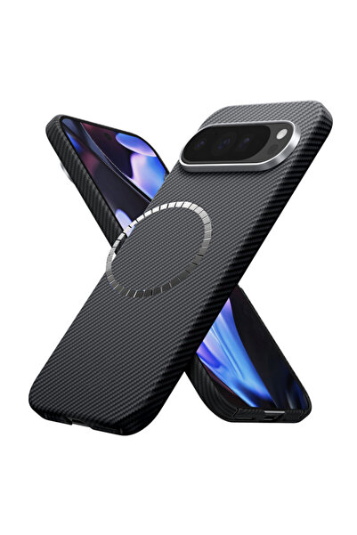 Techsuit Google Pixel 9 Pro XL с арамидни влакна MagSafe, черен