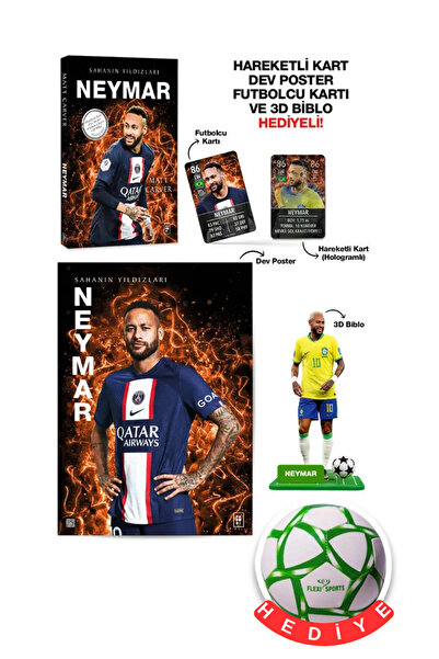Parodi Yayınları Neymar Sahanın Yıldızları (Kart - Biblo - Futbol Topu Hediye)
