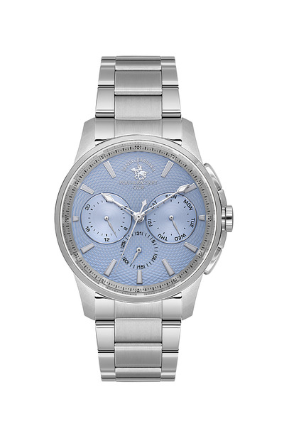 Santa Barbara Polo & Racquet Club Legend Silver Stainless Steel Watch for Men...