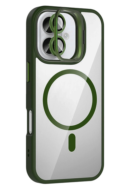 Joko غطاء STOROZAL لهاتف iPhone 16 مع عدسة Remim وحامل Magsafe - (215635) أخض...