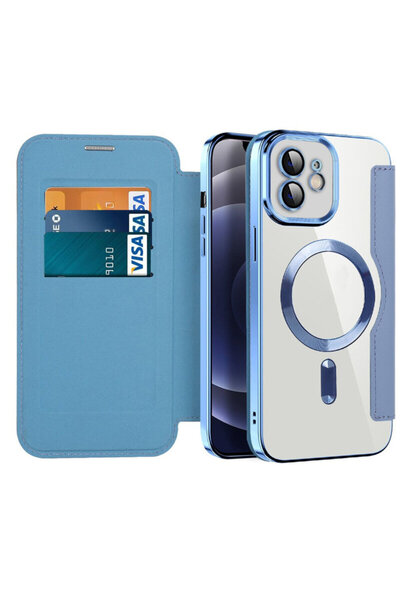 Techsuit iPhone 12 SmartMag Book Case, blue