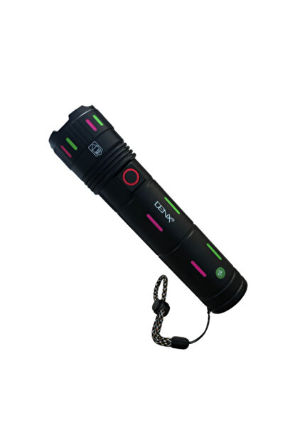 Denx مصباح يدوي قابل لإعادة الشحن مصنوع من الألومنيوم