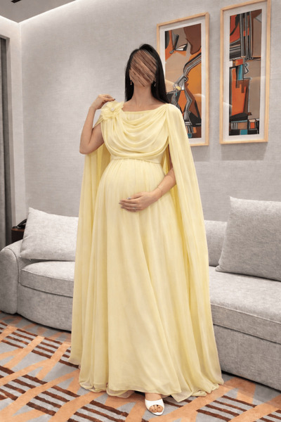 Othea Elegant yellow maternity dress