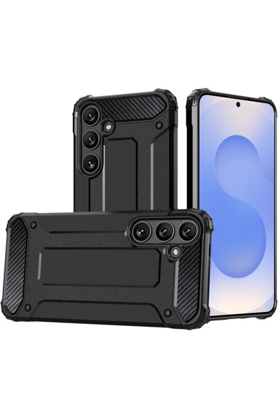 Techsuit Samsung Galaxy S25 Plus Hybrid Armor Case, Black