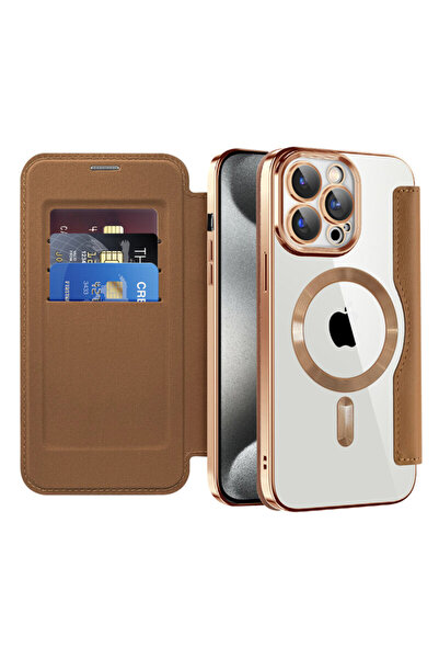 Techsuit iPhone 15 Pro Max SmartMag Book Case, brown