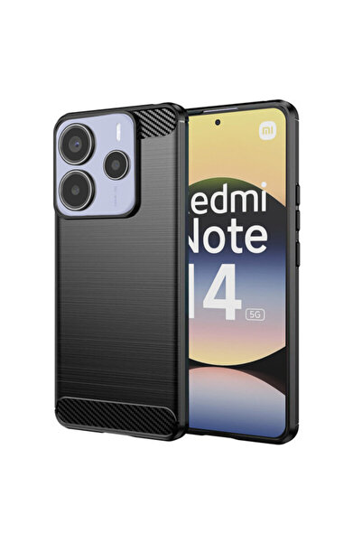 Techsuit Carcasă din silicon carbon pentru Xiaomi Redmi Note 14 5G, neagră