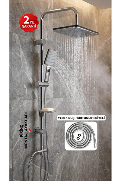 Vegatek Robot duş seti sistemi büyük başlıklı fonksiyonlu krom antrasitrenk p...