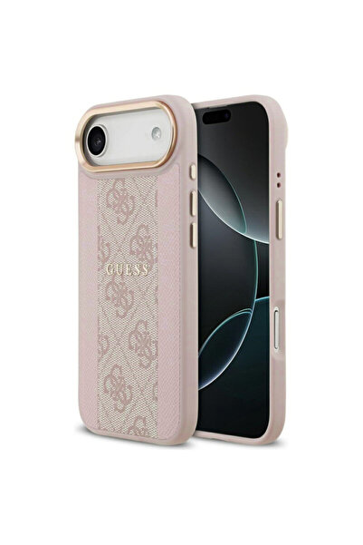 Guess Carcasă rigidă pentru iPhone 17 Air 4G cu dungi MagSafe, roz