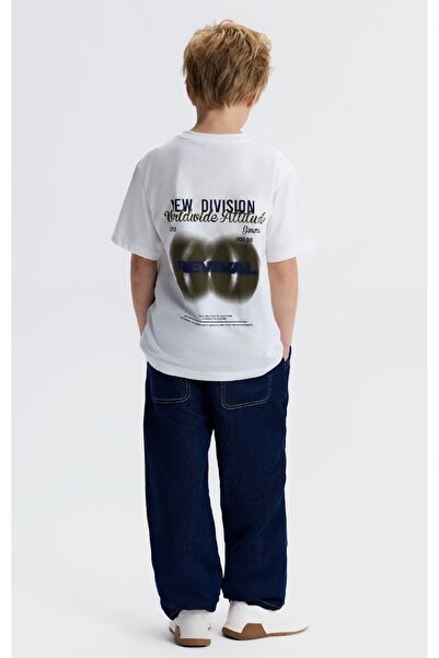 nk kids Limi̇ Boy's Soft Flexible Textured T-Shirt and Elastic Waist Pants Set
