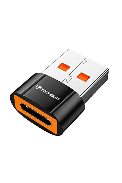 Techsuit Premium Type-C to USB 3.0 OTG Adapter, 10A A7, Black