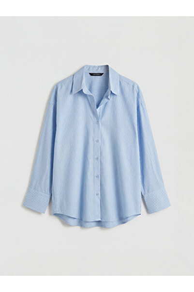 LC Waikiki Özmarka New Season Striped Oversized Oxford Women's Shirt