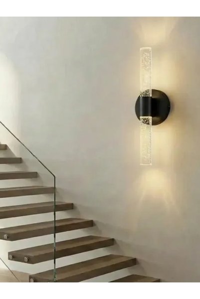 BACKHOME مصباح حائط LED بتصميم عصري من Bubbleflux صغير الحجم 31 سم - مصباح حائط - أسود - كهربائي - يتم التحكم فيه عن بعد - ضوء النهار