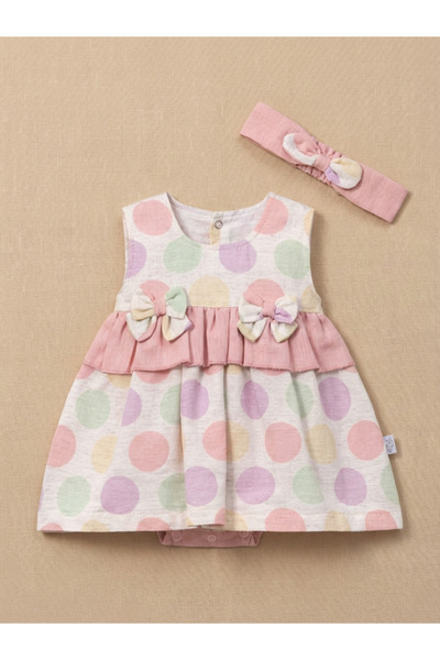 ALYAKİDS Baby Girl Polka Dot Dress and Bandana Set - Cotton Baby Set with Bow...