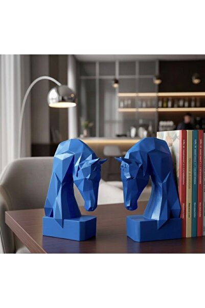 Mirsa Global Suport decorativ pentru cărți cu figurină cubică de cal, 2 bucăț...