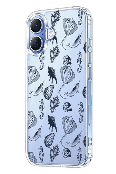 3GEN CASE İphone 17 Kılıf Desenli Lüx Şeffaf Silikon Kılıf
