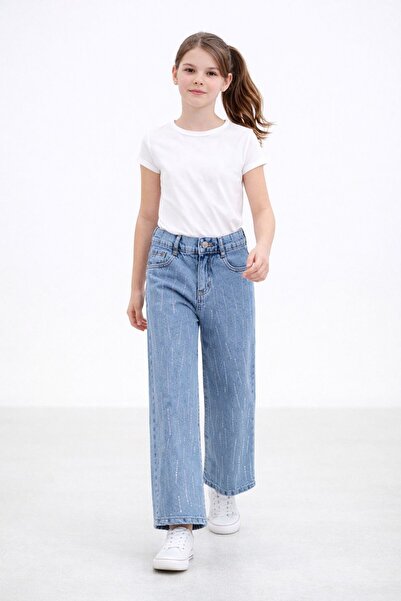 Bilge Trend PANTALONI DE BLUZĂ PENTRU FETE DIN BUMBAC CU PIETRE GALAXY