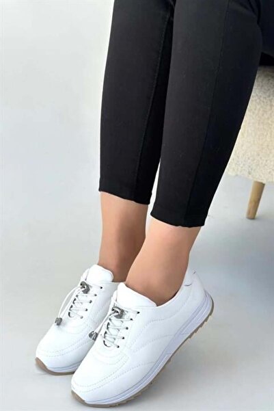 Difolia Γυναικεία παπούτσια Ayda White Lace-up Orthopedic Comfortable Sole Da...