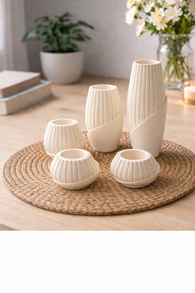 TİRENKDİZAYN Vase Candle Holder Set