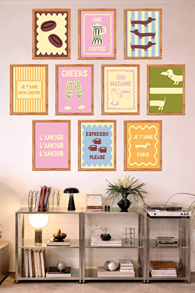 UNT 10-Frame Look Kitchen |   Modern |   Retro Wall Poster Painting Set – 15X...