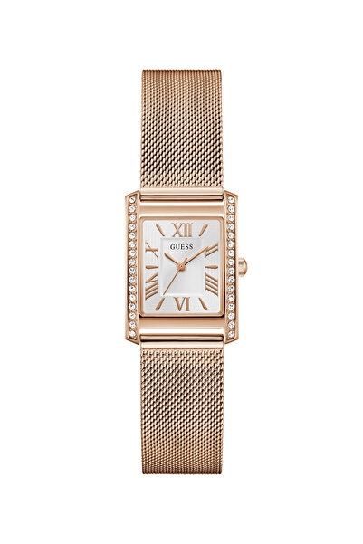 Guess Ladies Rose Gold Tone Rectangle Analog Watch