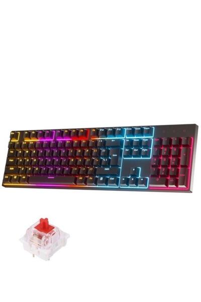 shop Siyah K50 Full RGB Kırmızı Red Switch Q Gaming Tam Mekanik Kablolu Oyunc...