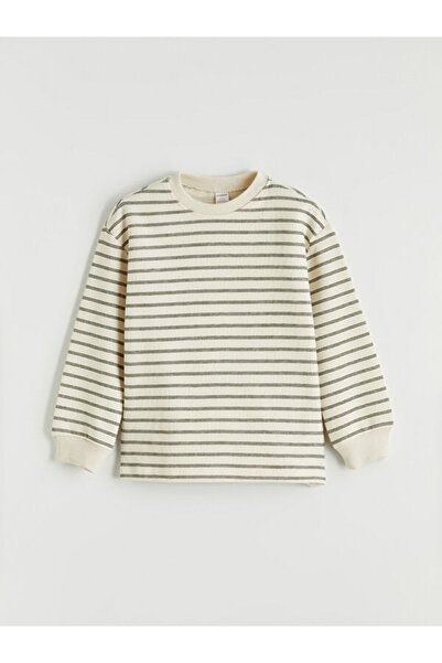 LC Waikiki Rmz Gi̇yi̇m Farkiyla Striped Long Sleeve Boys' T-Shirt