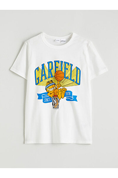 LC Waikiki Tricou pentru băieți cu imprimeu Garfield cu guler Roba Zero, Spar...