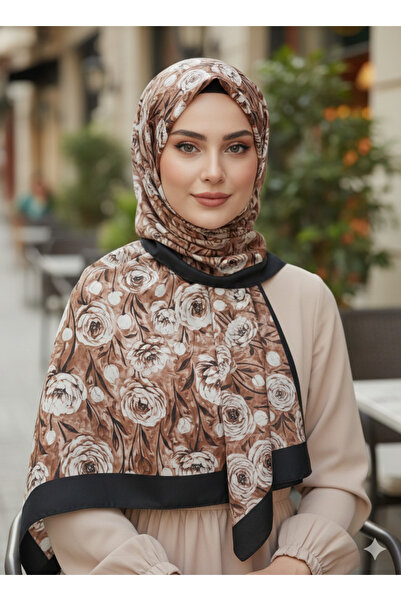 REMOMODA Patterned Floral Model Chiffon Shawl Italian Soft Shawl High Quality